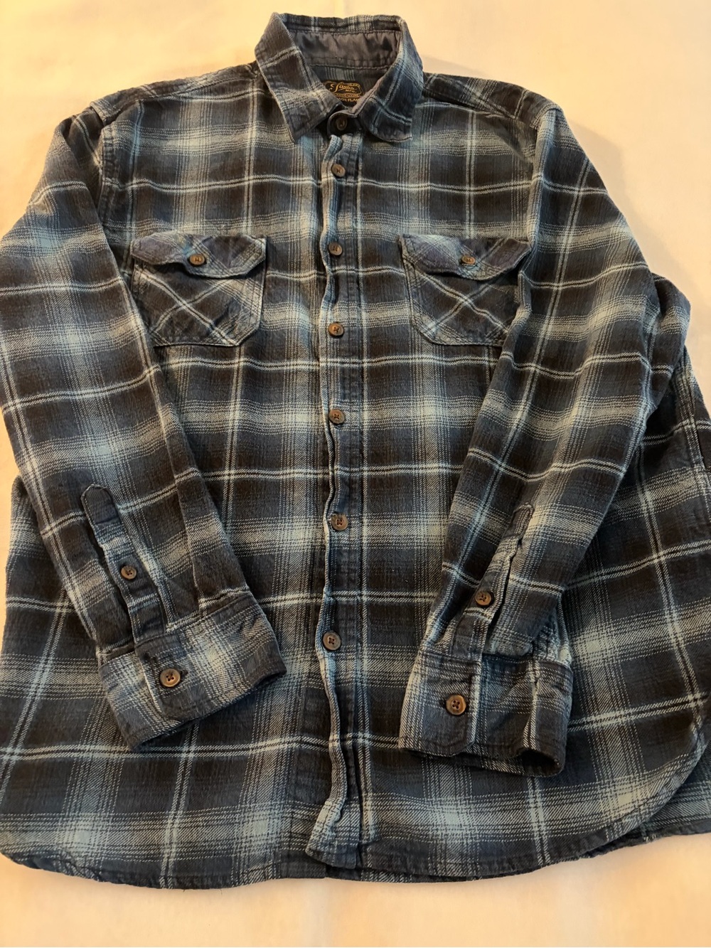 Jachs Men’s M Casual Button-Down Plaid Flannel Multicolored Blues